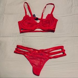 Victoria’s Secret Red Lace Lingerie Set